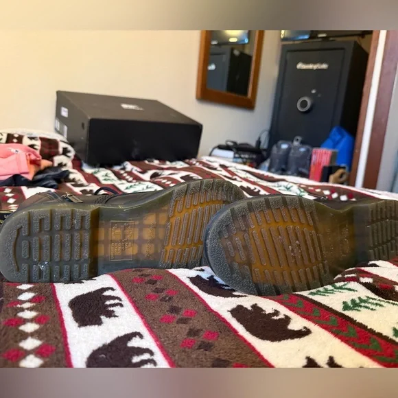 Dr. Martens Black Boots with Yellow Accents - Picture 3 of 5